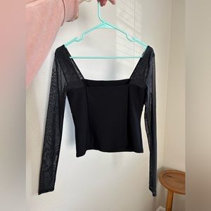 Abercrombie Long Sleeve Crepe Squareneck Top